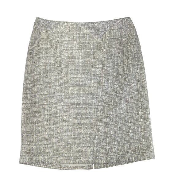 Talbots Tweed Skirt Tan Cream Straight Pencil Women's Size‎ 10 Lined - Picture 1 of 4